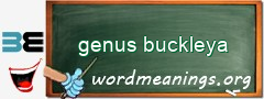 WordMeaning blackboard for genus buckleya